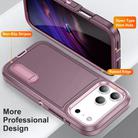 For iPhone 17 Pro Max Rugged PC + Silicone Phone Case with Holder(Purple+Pink) - 3