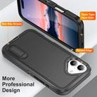 For iPhone 17 Rugged PC + Silicone Phone Case with Holder(Black) - 3