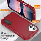 For iPhone 17 Rugged PC + Silicone Phone Case with Holder(Red+Black) - 3
