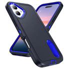 For iPhone 17 Rugged PC + Silicone Phone Case with Holder(Dark Blue+Royal Blue) - 2
