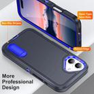 For iPhone 17 Rugged PC + Silicone Phone Case with Holder(Dark Blue+Royal Blue) - 3