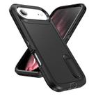 For iPhone 17 Air Rugged PC + Silicone Phone Case with Holder(Black) - 2