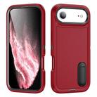 For iPhone 17 Air Rugged PC + Silicone Phone Case with Holder(Red+Black) - 1