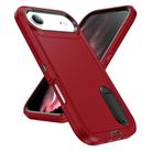For iPhone 17 Air Rugged PC + Silicone Phone Case with Holder(Red+Black) - 2