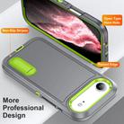 For iPhone 17 Air Rugged PC + Silicone Phone Case with Holder(Grey+Fresh Green) - 3