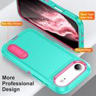 For iPhone 17 Air Rugged PC + Silicone Phone Case with Holder(Light Green+Rose Red) - 3
