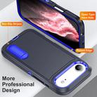For iPhone 17 Air Rugged PC + Silicone Phone Case with Holder(Dark Blue+Royal Blue) - 3