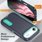 For iPhone 17 Air Rugged PC + Silicone Phone Case with Holder(Dark Blue+Light Green) - 3
