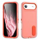 For iPhone 17 Air Rugged PC + Silicone Phone Case with Holder(Transparent+Orange) - 1