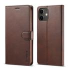 For iPhone 12 / 12 Pro LC.IMEEKE Calf Texture Horizontal Flip Leather Case with Holder & Card Slots & Wallet(Brown) - 1