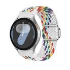 For Samsung Galaxy Watch 7 / 6 / 5 / 4 Nylon Loop Magnetic Buckle Watch Band(White Rainbow) - 1