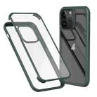 For iPhone 14 Pro Max Double-sided Plastic Glass Phone Protective Case(Dark Green) - 1