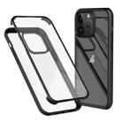 For iPhone 14 Pro Max Double-sided Plastic Glass Phone Protective Case(Black) - 1