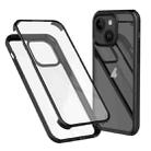 For iPhone 14 Plus Double-sided Plastic Glass Phone Protective Case(Black) - 1