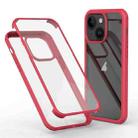 For iPhone 14 Double-sided Plastic Glass Phone Protective Case(Red) - 1