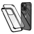 For iPhone 14 Double-sided Plastic Glass Phone Protective Case(Black) - 1