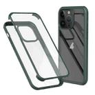 For iPhone 13 Pro Max Double-sided Plastic Glass Phone Protective Case(Dark Green) - 1