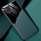 For OPPO A72 All-inclusive Leather + Organic Glass Protective Case with Metal Iron Sheet(Green) - 1