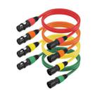 4 Color / Set JC1015 XLR 3pin Male to Female Audio Cable, Length:1m - 1