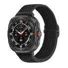 For Samsung Galaxy Watch Ultra 47mm Slide Buckle Nylon Braided Watch Band(Black) - 1