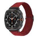 For Samsung Galaxy Watch Ultra 47mm Slide Buckle Nylon Braided Watch Band(Black Sand Red) - 1