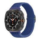 For Samsung Galaxy Watch Ultra 47mm Slide Buckle Nylon Braided Watch Band(Blue) - 1