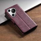 For Huawei Pura 70 N.BEKUS CSJ-P1 Solid Color Leather Phone Case(Wine Red) - 3