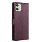 For Motorola Moto G54 N.BEKUS CSJ-P1 Solid Color Leather Phone Case(Wine Red) - 3