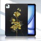 For iPad Air 11 2024 Color Painting Pattern Smart Tablet TPU Case(Golden Rose) - 2