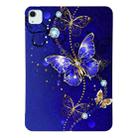 For iPad Air 11 2024 Color Painting Pattern Smart Tablet TPU Case(Blue Butterfly) - 1