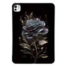 For iPad Pro 11 2024 Color Painting Pattern Smart Tablet TPU Case(Black Rose) - 1