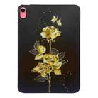 For iPad 10th Gen 10.9 2022 Golden Rose Pattern Smart Tablet TPU Case(Black) - 1