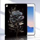 For iPad Air / Air 2 / 9.7 2017 / 2018 Color Painting Pattern Smart Tablet TPU Case(Black Rose) - 2