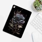 For iPad Air / Air 2 / 9.7 2017 / 2018 Color Painting Pattern Smart Tablet TPU Case(Black Rose) - 3