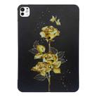 For iPad Pro 13 2024 Color Painting Pattern Smart Tablet TPU Case(Golden Rose) - 1