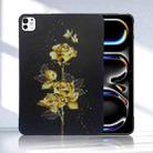 For iPad Pro 13 2024 Color Painting Pattern Smart Tablet TPU Case(Golden Rose) - 2