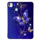 For iPad Pro 13 2024 Color Painting Pattern Smart Tablet TPU Case(Blue Butterfly) - 1