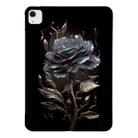 For iPad Air 13 2024 Color Painting Pattern Smart Tablet TPU Case(Black Rose) - 1