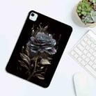 For iPad Air 13 2024 Color Painting Pattern Smart Tablet TPU Case(Black Rose) - 3