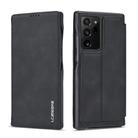 For Samsung Galaxy Note20 Ultra LC.IMEEKE Hon Ancient Series Horizontal Flip Leather Case with Holder & Card Slot(Black) - 1