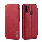 For Samsung Galaxy A11 EU Version LC.IMEEKE Hon Ancient Series Horizontal Flip Leather Case with Holder & Card Slot(Red) - 1