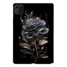 For itel Pad One Color Painting Pattern Smart Tablet TPU Case(Black Rose) - 1