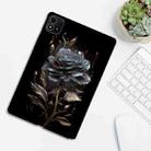 For itel Pad One Color Painting Pattern Smart Tablet TPU Case(Black Rose) - 3