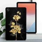 For OPPO Pad Air Golden Rose Pattern Smart Tablet TPU Case(Black) - 2