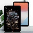 For OPPO Pad Air Color Painting Pattern Smart Tablet TPU Case(Black Rose) - 2