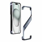 For iPhone 15 S-shaped Stand Frameless Metal Phone Case(Grey) - 1