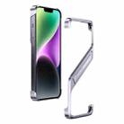 For iPhone 14 S-shaped Stand Frameless Metal Phone Case(Silver) - 1