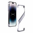 For iPhone 14 Pro Max S-shaped Stand Frameless Metal Phone Case(Silver) - 1