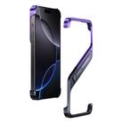 For iPhone 16 Pro Max S-shaped Stand Frameless Metal Phone Case(Black Purple) - 1