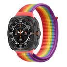 For Samsung Galaxy Watch Ultra 47mm Plastic Connector Nylon Loop Watch Band(Rainbow) - 1